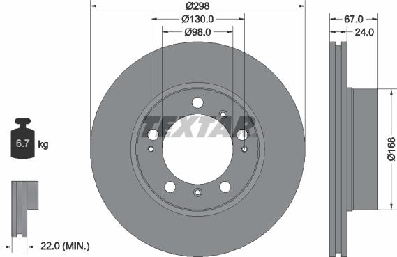 Textar 92088805 - Тормозной диск autospares.lv