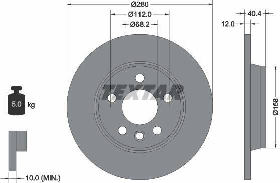 Textar 92083905 - Тормозной диск autospares.lv