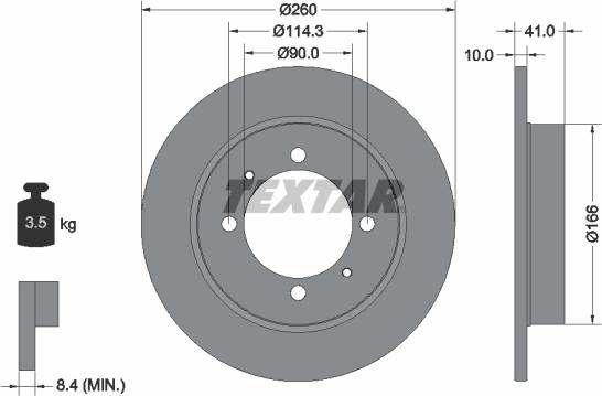 Textar 92083003 - Тормозной диск autospares.lv