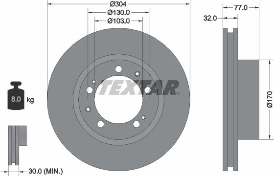 Textar 92039800 - Тормозной диск autospares.lv