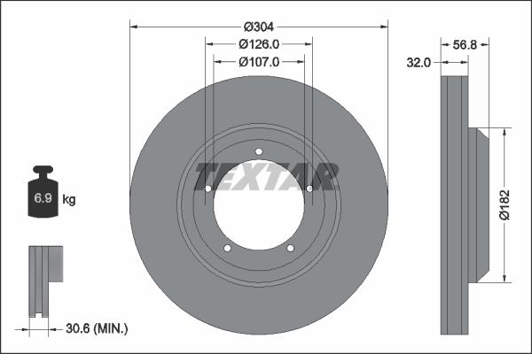 Textar 92035905 - Тормозной диск autospares.lv