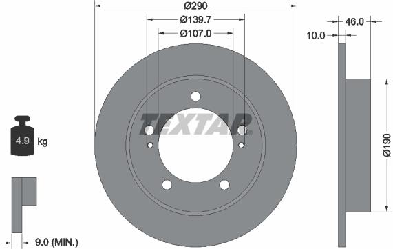 Textar 92036600 - Тормозной диск autospares.lv