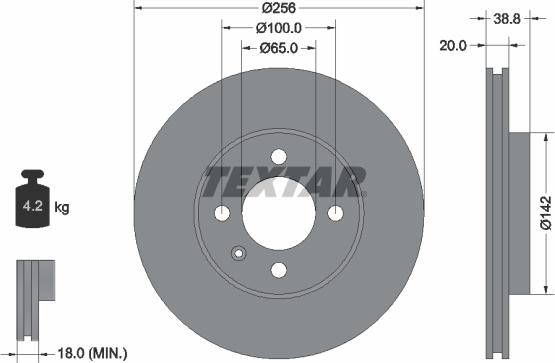 Textar 92036803 - Тормозной диск autospares.lv