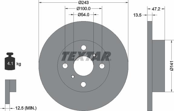 Textar 92036700 - Тормозной диск autospares.lv