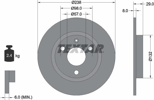 Textar 92038500 - Тормозной диск autospares.lv
