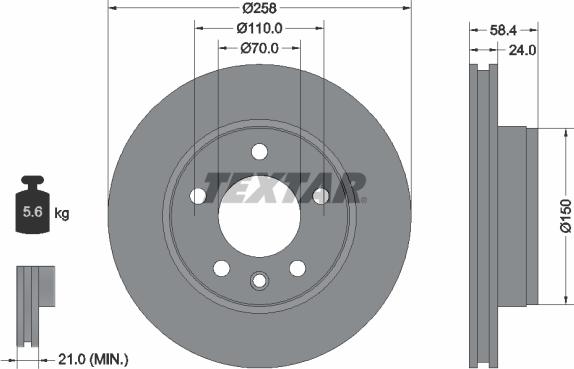Textar 92038100 - Тормозной диск autospares.lv
