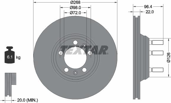Textar 92033600 - Тормозной диск autospares.lv