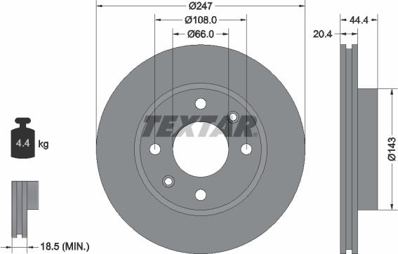 Textar 92033800 - Тормозной диск autospares.lv