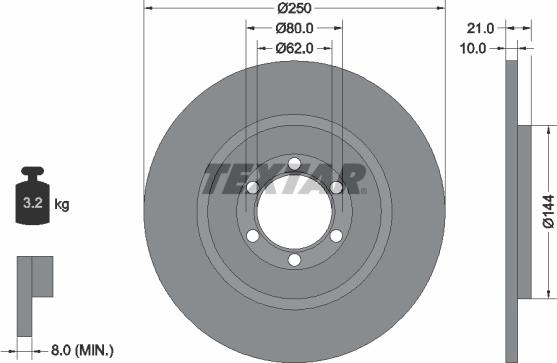 Textar 92033700 - Тормозной диск autospares.lv