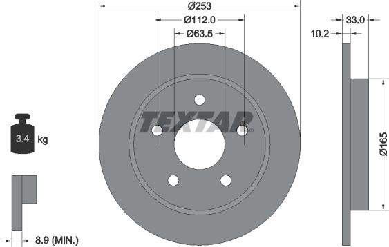 Textar 92032400 - Тормозной диск autospares.lv