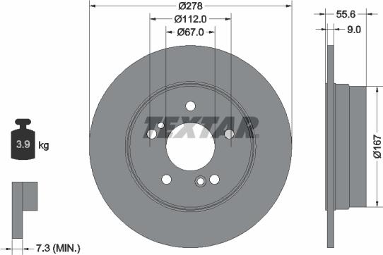 Textar 92032705 - Тормозной диск autospares.lv