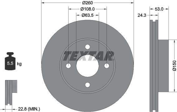 Textar 92037600 - Тормозной диск autospares.lv