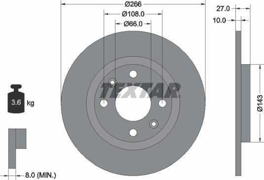 Textar 92029900 - Тормозной диск autospares.lv