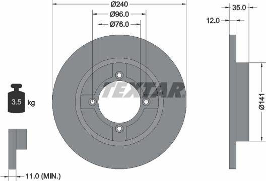 Textar 92029300 - Тормозной диск autospares.lv