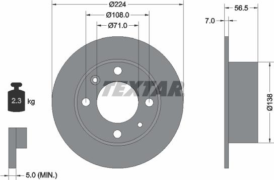 Textar 92026900 - Тормозной диск autospares.lv