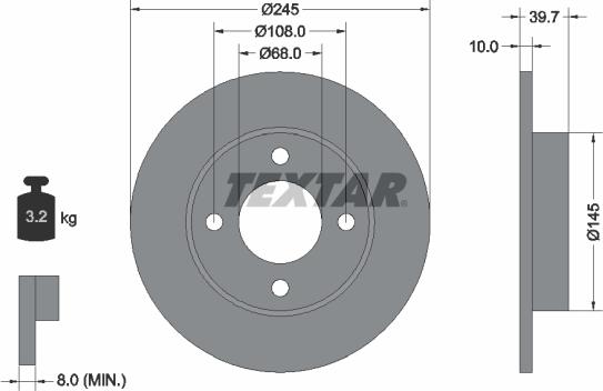 Textar 92026300 - Тормозной диск autospares.lv