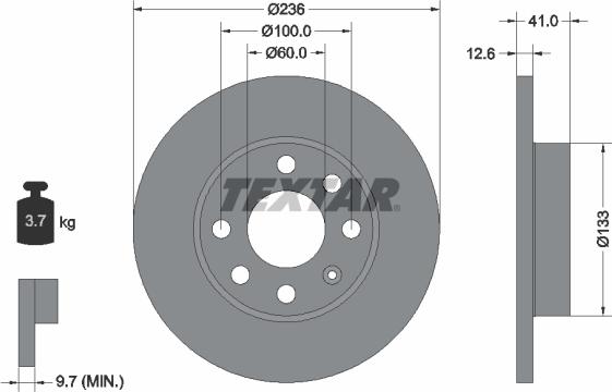 Textar 92020900 - Тормозной диск autospares.lv