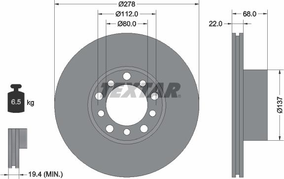 Textar 92020400 - Тормозной диск autospares.lv