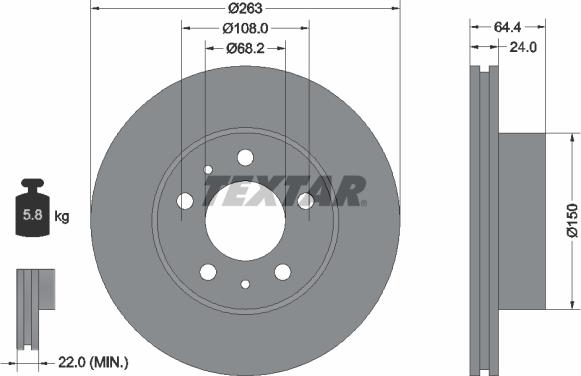 Textar 92021800 - Тормозной диск autospares.lv