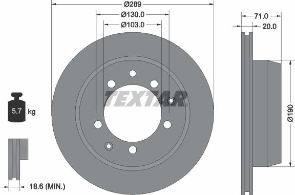 Textar 92021200 - Тормозной диск autospares.lv