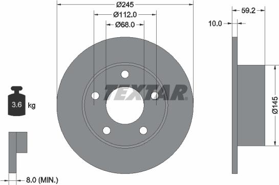 Textar 92022800 - Тормозной диск autospares.lv