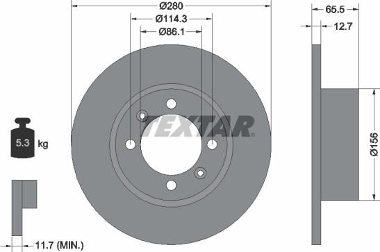 Textar 92027600 - Тормозной диск autospares.lv