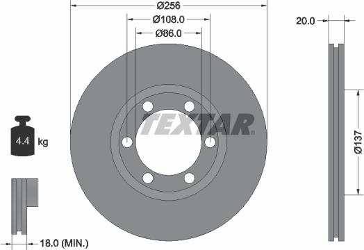 Textar 92079600 - Тормозной диск autospares.lv