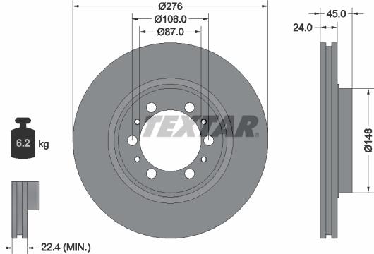 Textar 92079800 - Тормозной диск autospares.lv