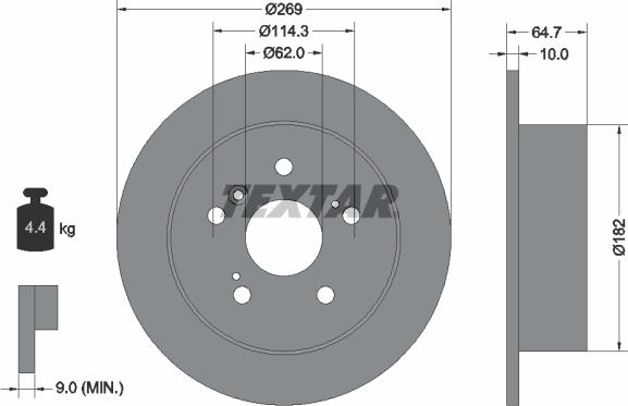 Textar 92079300 - Тормозной диск autospares.lv