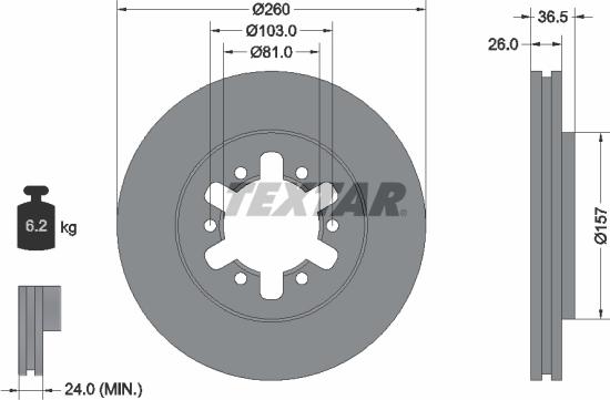 Textar 92074700 - Тормозной диск autospares.lv