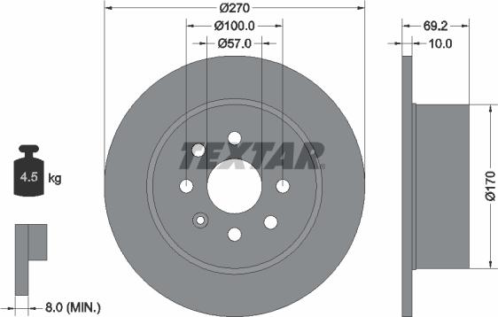 Textar 92075500 - Тормозной диск autospares.lv