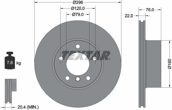 Textar 92075005 - Тормозной диск autospares.lv