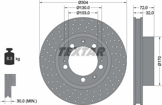 Textar 92076000 - Тормозной диск autospares.lv