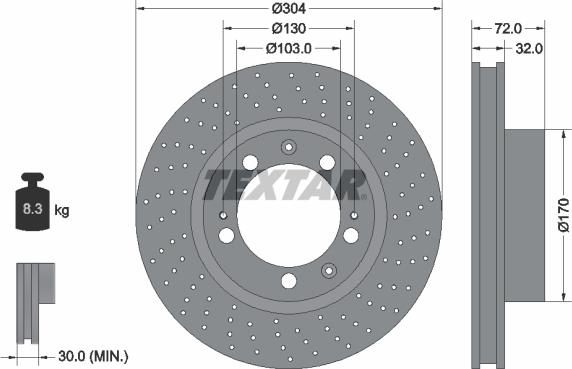 Textar 92076105 - Тормозной диск autospares.lv