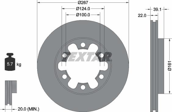 Textar 92070100 - Тормозной диск autospares.lv