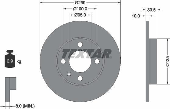 Textar 92071900 - Тормозной диск autospares.lv