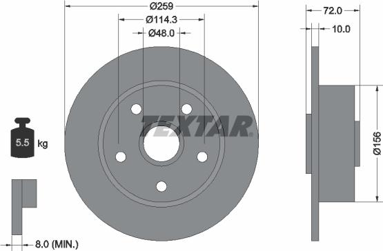 Textar 92078900 - Тормозной диск autospares.lv