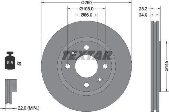 Textar 92078603 - Тормозной диск autospares.lv