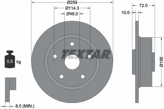 Textar 92078800 - Тормозной диск autospares.lv