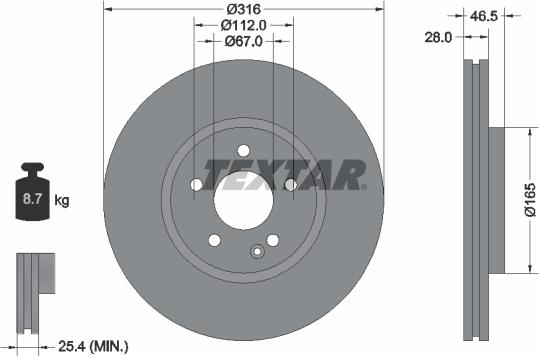 Textar 92073100 - Тормозной диск autospares.lv