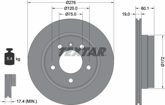 Textar 92072405 - Тормозной диск autospares.lv