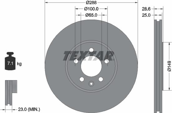 Textar 92072805 - Тормозной диск autospares.lv