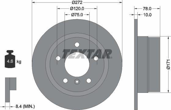 Textar 92072300 - Тормозной диск autospares.lv