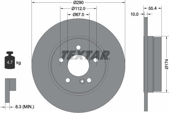 Textar 92072705 - Тормозной диск autospares.lv