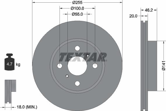 Textar 92199900 - Тормозной диск autospares.lv