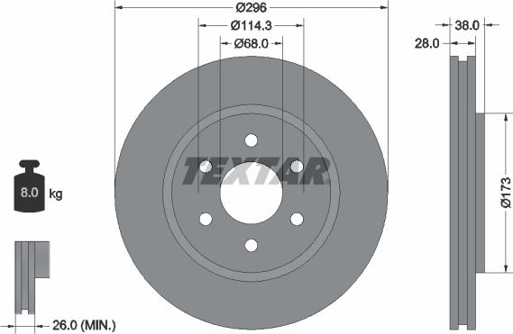 Textar 92199600 - Тормозной диск autospares.lv