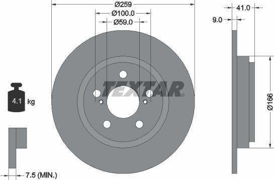 Textar 92199800 - Тормозной диск autospares.lv
