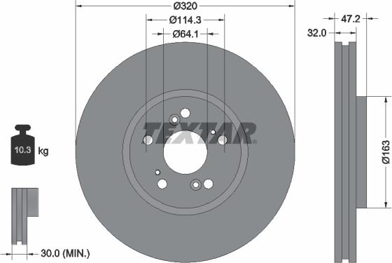 Textar 92194900 - Тормозной диск autospares.lv
