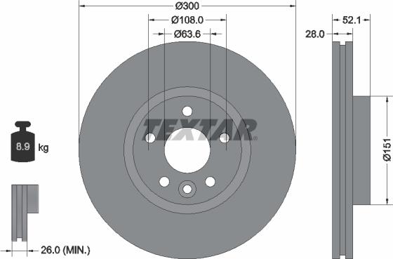 Textar 92196905 - Тормозной диск autospares.lv