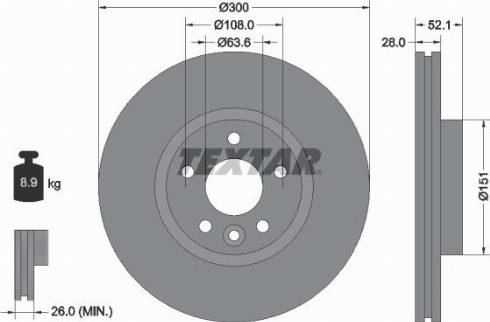 Textar 92196900 - Тормозной диск autospares.lv